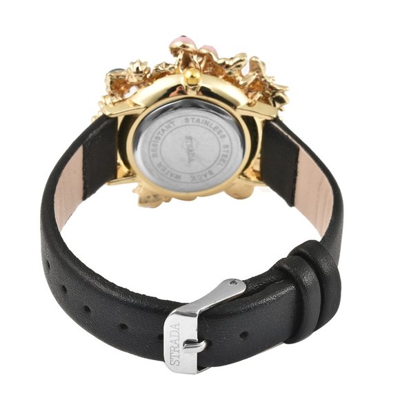 STRADA White & Blue Austrian Crystal Flora & Fauna Theme Nature-Inspired Watch - Picture 6 of 6